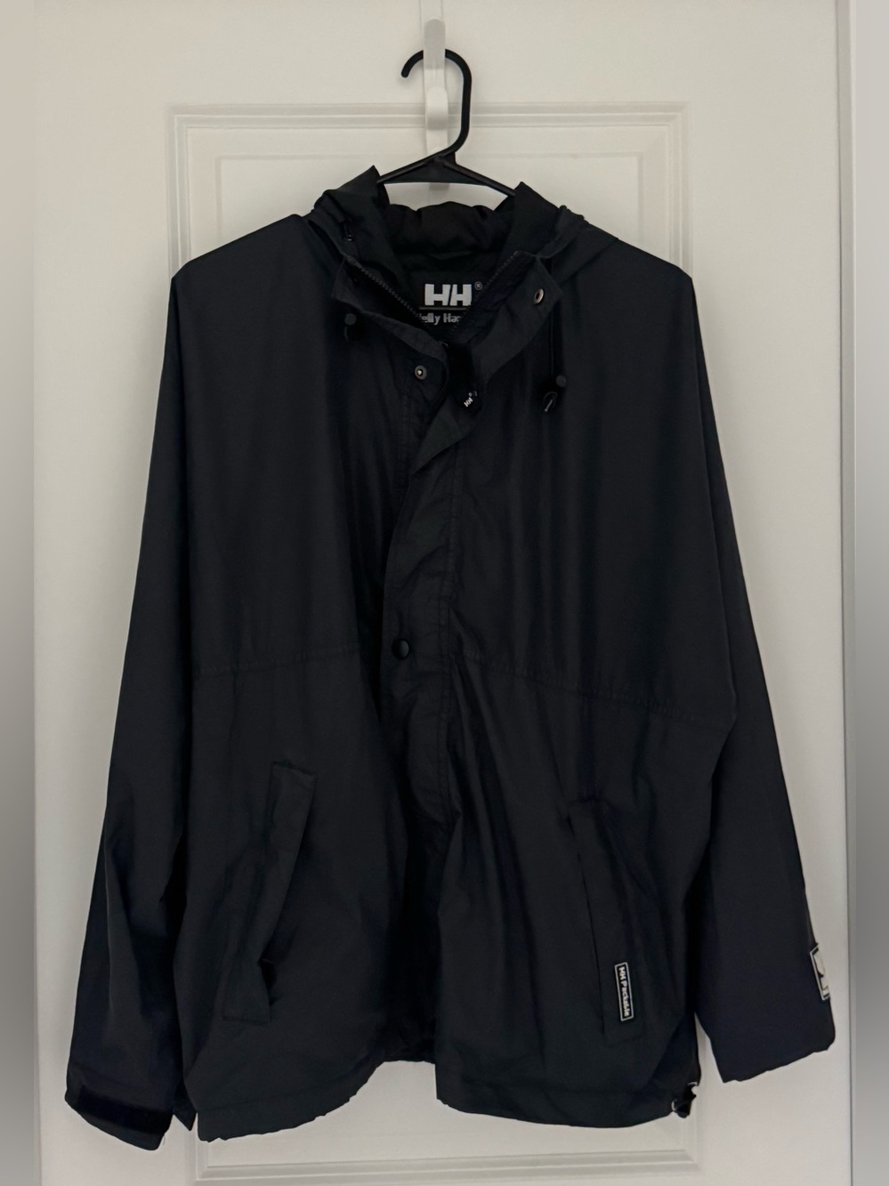 Helly Hansen HH Packable Helly Tech Jacket Men’s M Black Hooded Rain Windbreaker